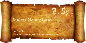 Nyáry Szergiusz névjegykártya